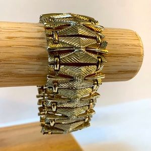 Gold tone, vintage cuff bracelet, 7 inches long